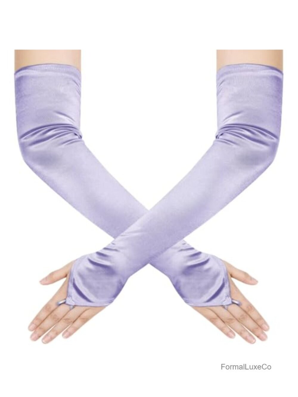 Stretchy Satin Elbow Length Fingerless Opera Gloves for Wedding Bridal Costume